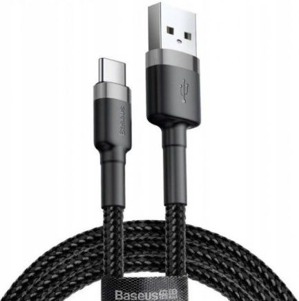Кабель BASEUS Cafule USB Type-C Cable 3A 1.0m - Black/Gray