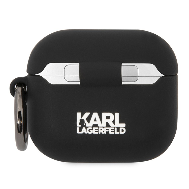 Чехол для AirPods 3 KARL LAGERFELD Silicone case with ring NFT Karl & Choupette Black, картинка 2
