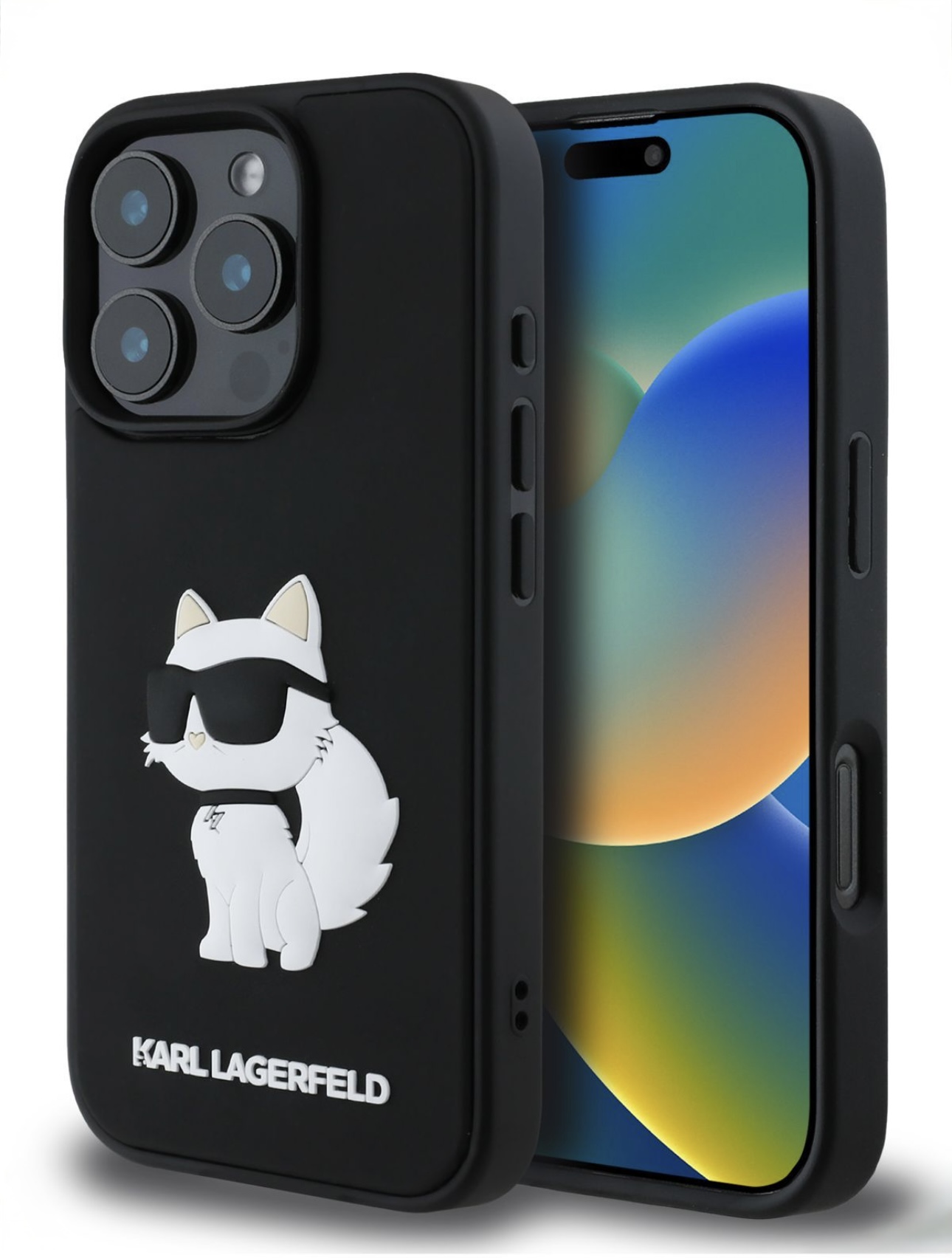 Чехол для iPhone 16 Pro KARL LAGERFELD 3D Rubber NFT Choupette Hard Black, картинка 1