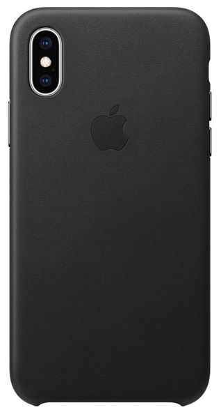 Кожаный чехол Apple iPhone XS Leather Case Black, картинка 1