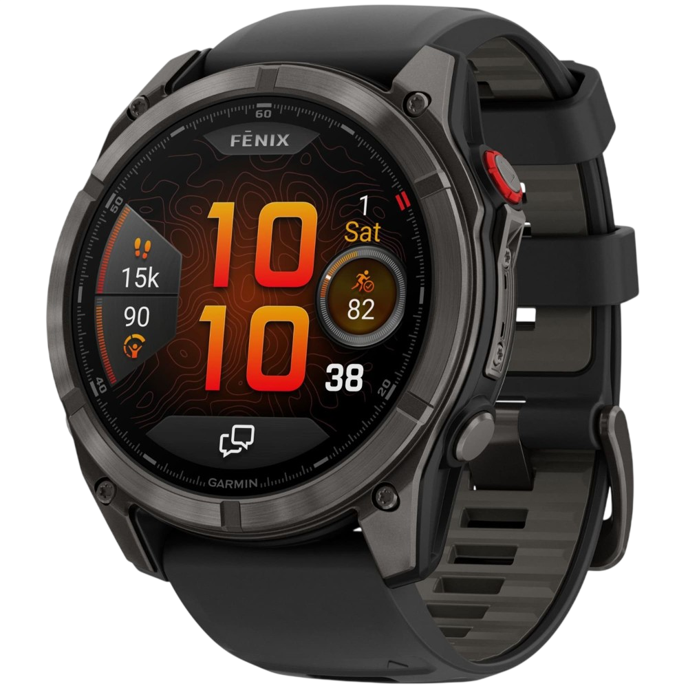 Умные часы Garmin Fenix 8 Pro 47mm Amoled/Sapphire Carbon Grey Titanium Black/Pebble Gray Band