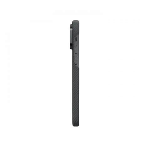 Чехол PITAKKA MagEZ 3 для iPhone 14 Pro Max, кевлар черно-серый узкое плетение, картинка 3