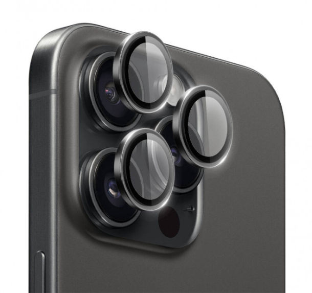 Защитное стекло камеры iPhone 16 Pro/16 ProMax WiWU Falcon Lens Guard Black , картинка 1