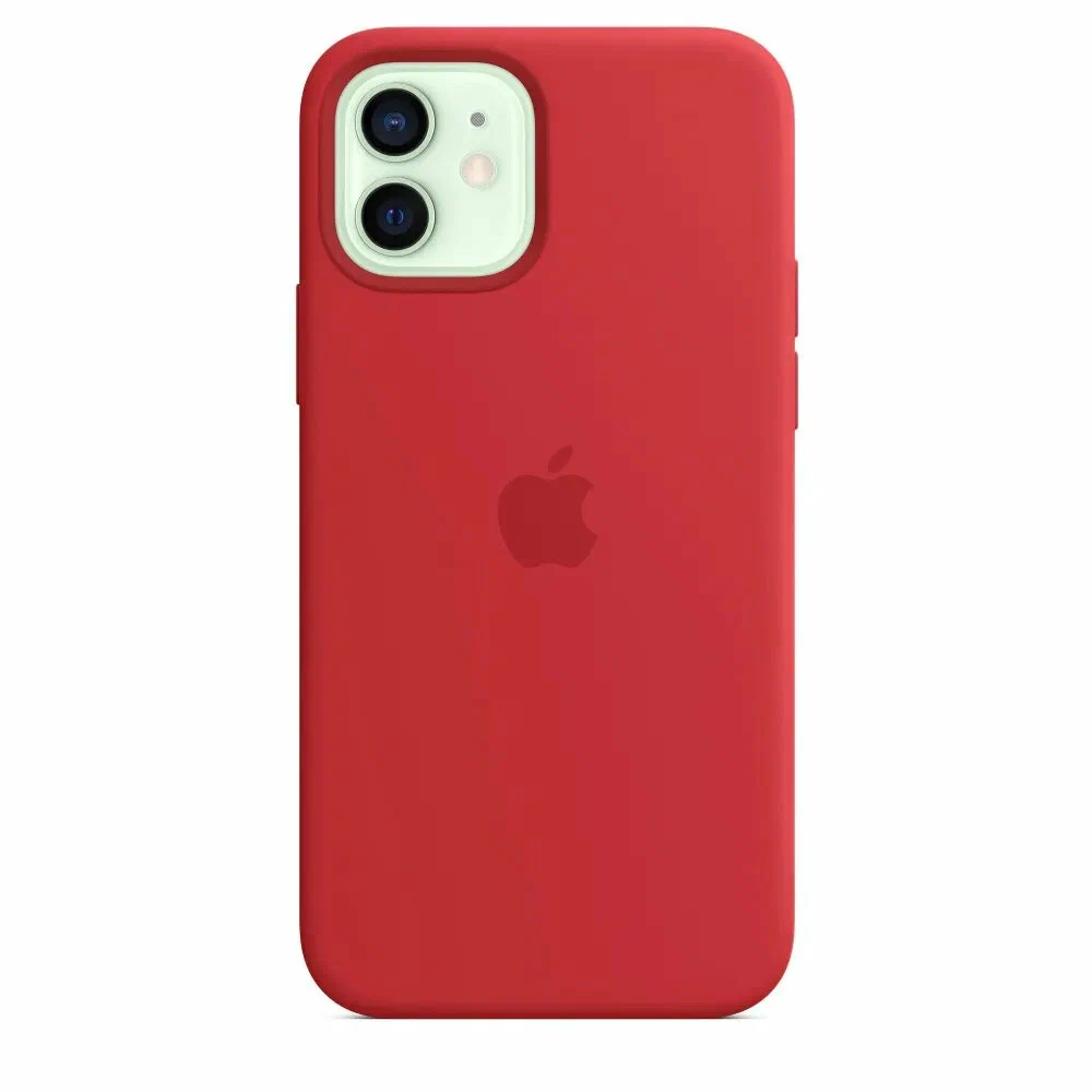 Чехол iPhone 12/12 Pro Silicone Case красный, картинка 1