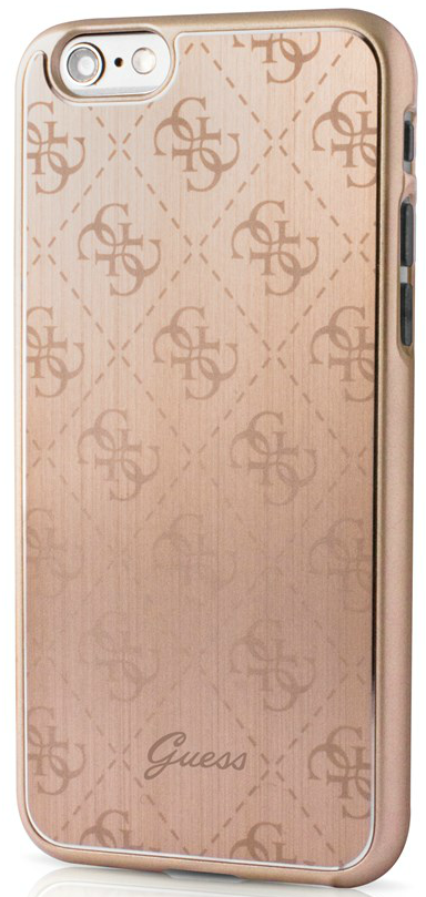 Чехол Guess iPhone 6/6S Aluminium Plate Hard - Rose Gold
