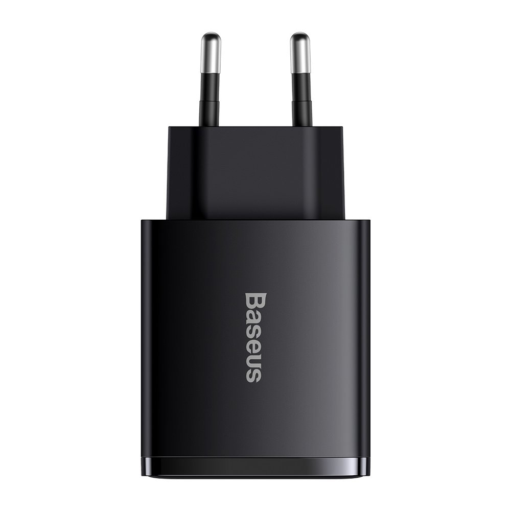 Сетевое зарядное устройство Baseus Compact Fast Charger 30W 2USB+Type-C, черный, картинка 3