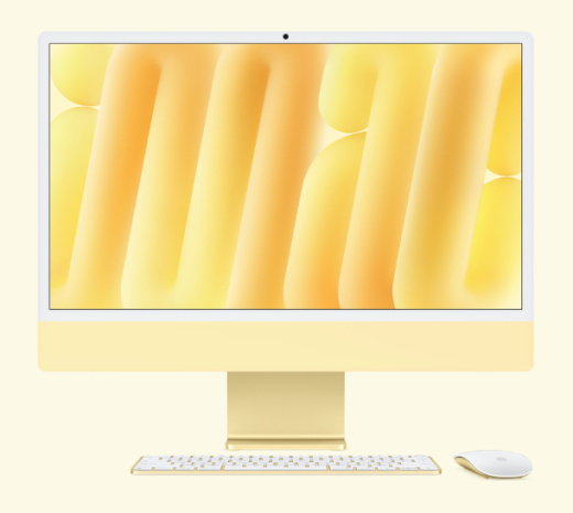 Моноблок Apple iMac 24" (2024) Retina 4,5K Yellow (M4 8Core CPU, 8Core GPU/16Gb/256SSD), картинка 1