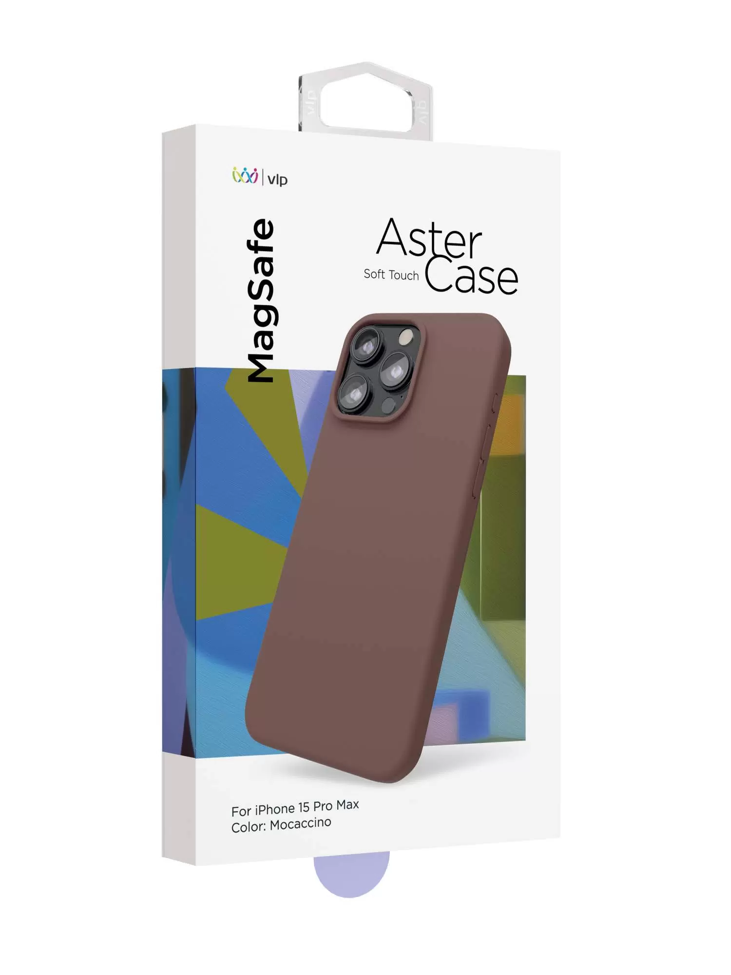 Чехол для iPhone 15 Pro Max VLP Aster Case c MagSafe, моккачино, картинка 6