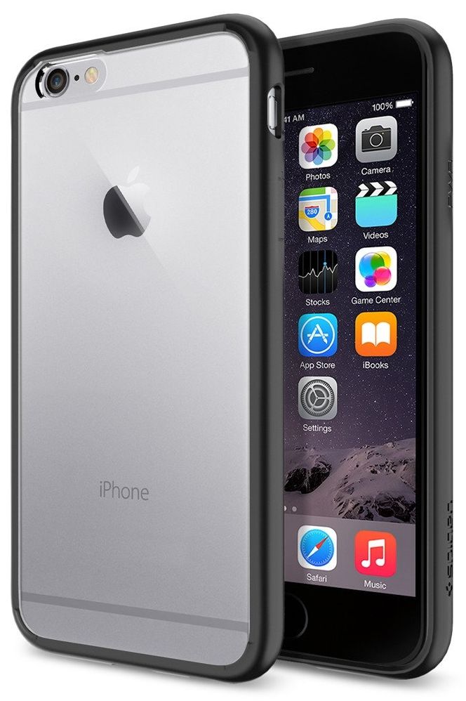 Чехол SGP iPhone 6S Ultra Hybrid (PET) - Black, картинка 1