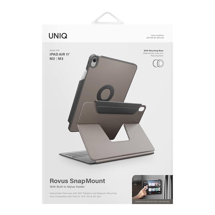 Чехол для iPad Air 11 (2024/2025) UNIQ Rovus SnapMount, Flint Grey, картинка 11
