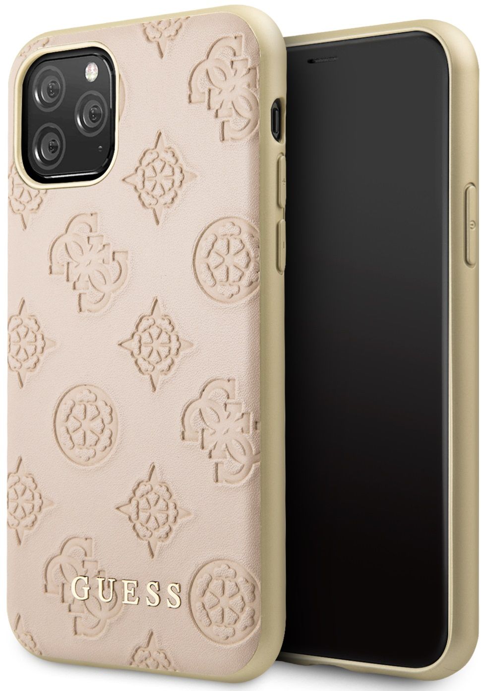 Чехол Guess для iPhone 11 Pro Max 4G Peony Debossed Hard PU Light pink