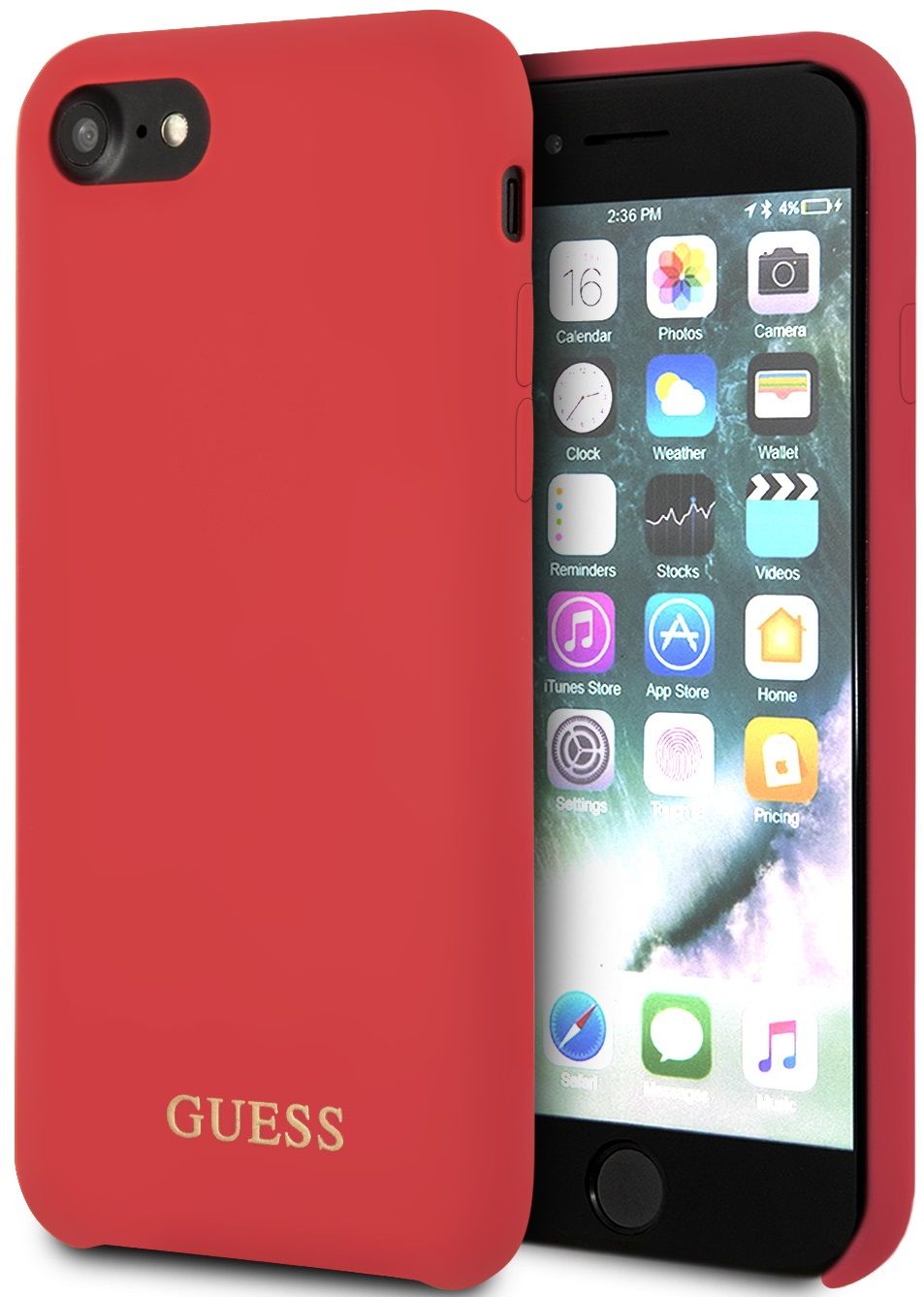 Чехол GUESS iPhone 7/8 Silicone Collection Red, картинка 1