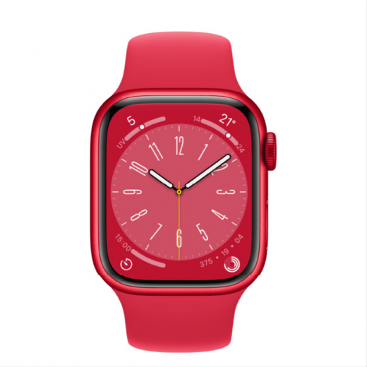 Apple Watch Series 8, 41 мм, цвета Red, спортивный браслет Red, картинка 2