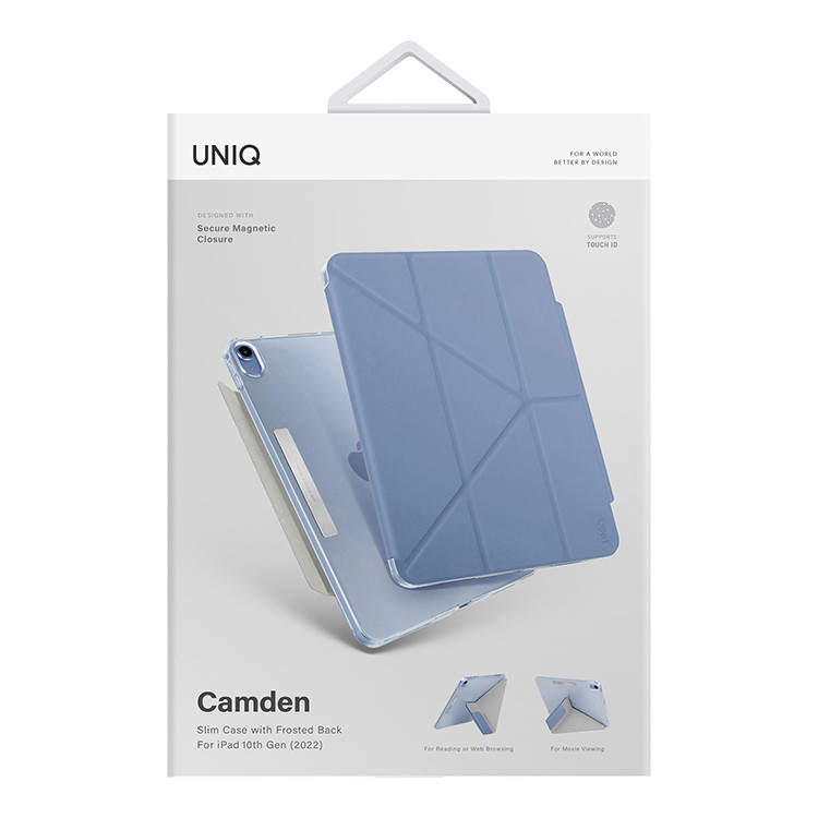 Чехол UNIQ Camden Secure Magnetic Closure для iPad 10.9 (2022), Northern Blue, картинка 4