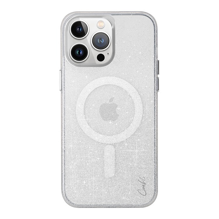 Чехол для iPhone 15 Pro UNIQ Coehl.Co Lumino Glitter Crystals Magnets Silver
