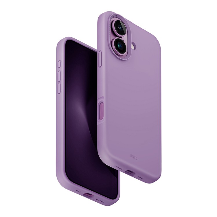 Чехол для iPhone 16 UNIQ Lino Hue Magnets Grape Pink, картинка 2