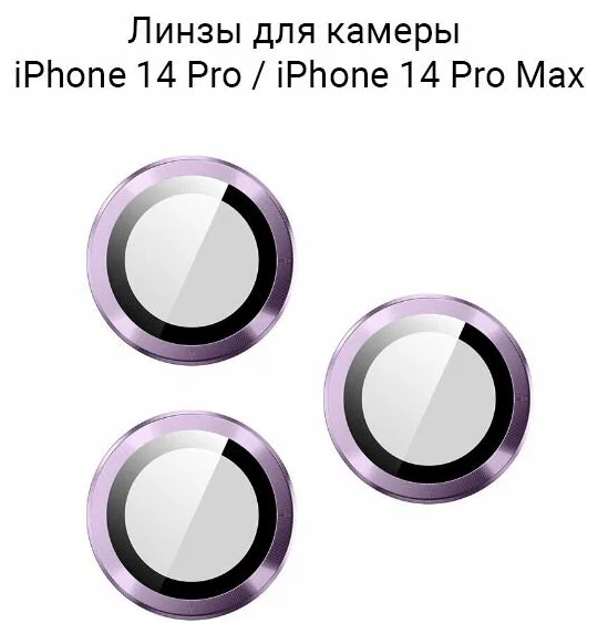 Защитное стекло камеры iPhone 14 Pro/14 ProMax Purple, картинка 1