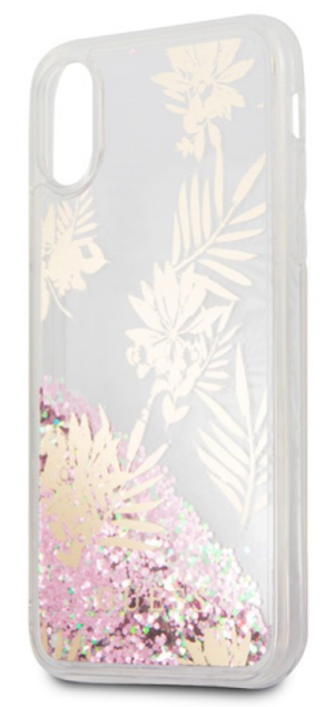 Чехол Guess iPhone X Glitter Palm Hard PC Rose Gold, картинка 1