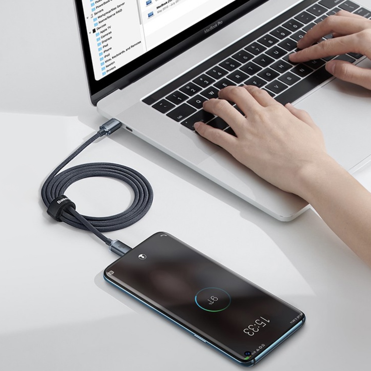 Кабель BASEUS Crystal Shine Series Type-C to Type-C 100W 1.2m CAJY000601 Blue, картинка 3