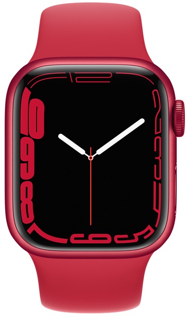 Часы Apple Watch Series 7 GPS 41mm Red Aluminum Case with Red Sport Band ( MKN23RU/A), слайд 2