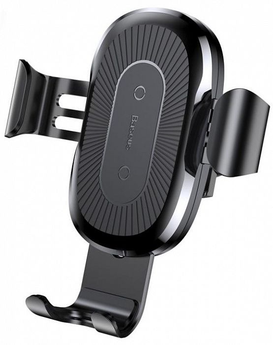 Держатель магнитный c зарядкой BASEUS Wireless Charger Qi Gravity - Black, слайд 1
