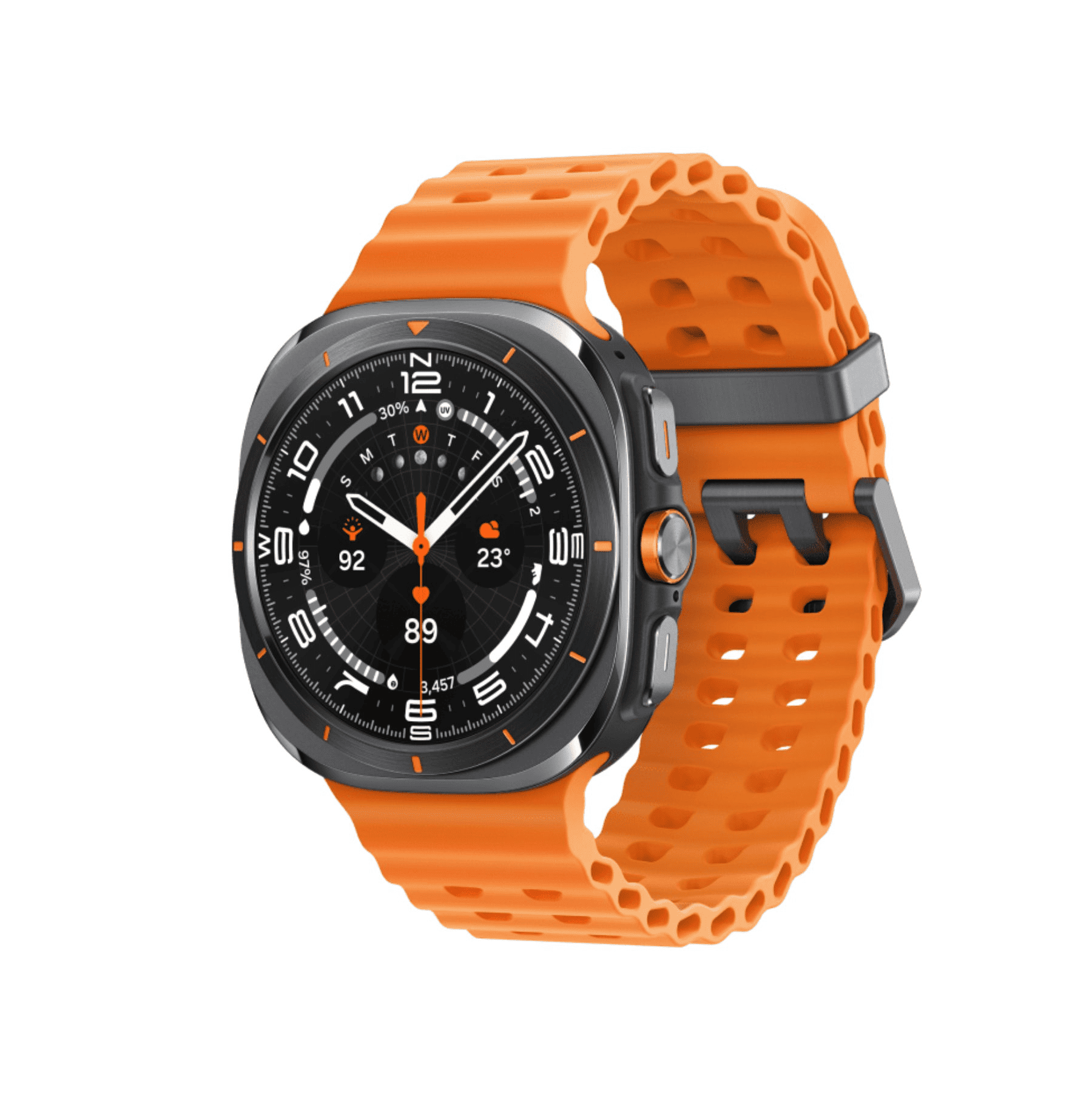 Умные часы Samsung Galaxy Watch Ultra (2025) LTE 47mm Titanium Grey Marine Band Orange, картинка 2