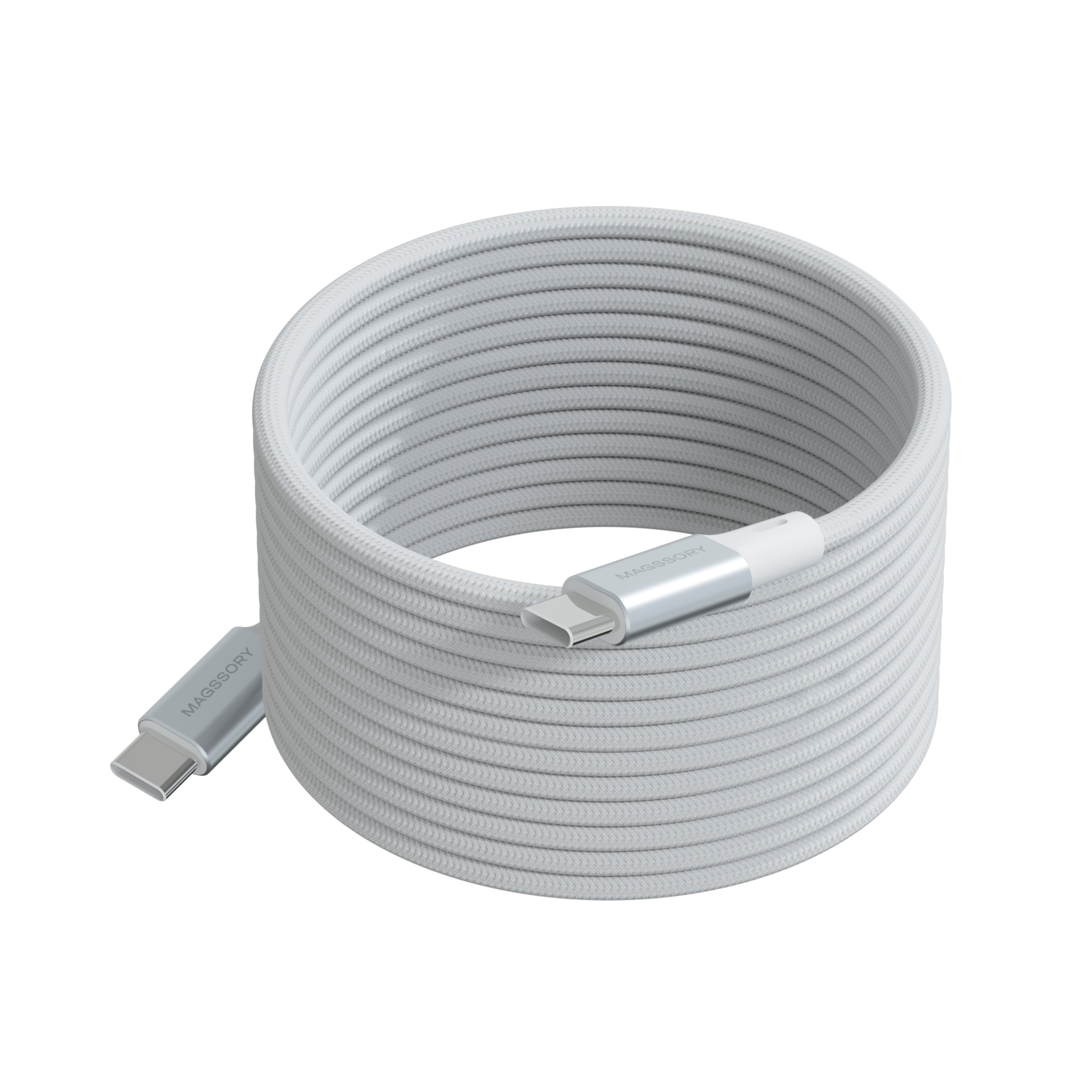 Магнитный кабель Magssory Link C 240W USB-C, 2,4м, White