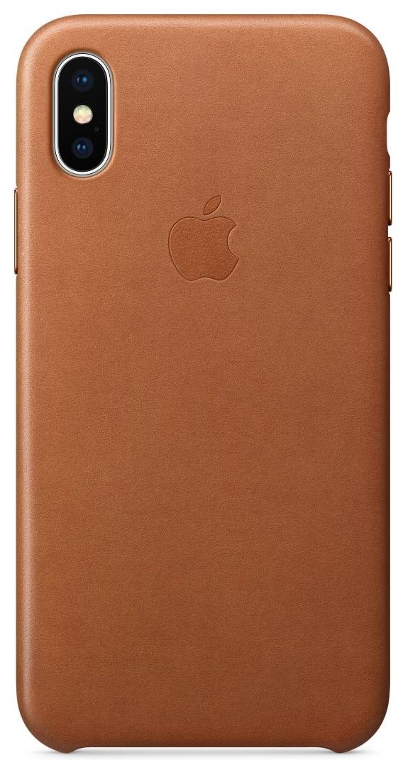 Кожаный чехол Apple iPhone X Leather Case Brown, картинка 1