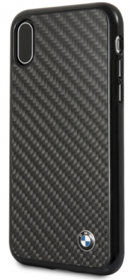 Чехол BMW iPhone X/XS Signature Real carbon Hard Black