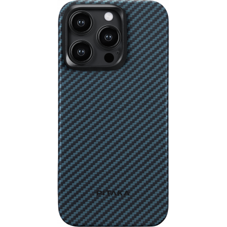Чехол PITAKKA MagEZ Case Pro 4 1500D для iPhone 15 Pro Max, кевлар, черно-синий