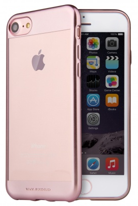 Чехол VIVA iPhone 7 Metalico Borde Case TPU Rose Gold, картинка 1