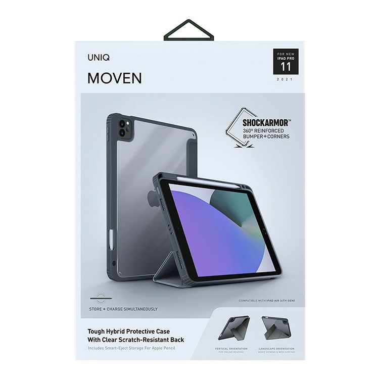 Чехол UNIQ Moven Shock Armor для iPad Pro 11 / Air 4 (2018-2022), темно-серый, картинка 7