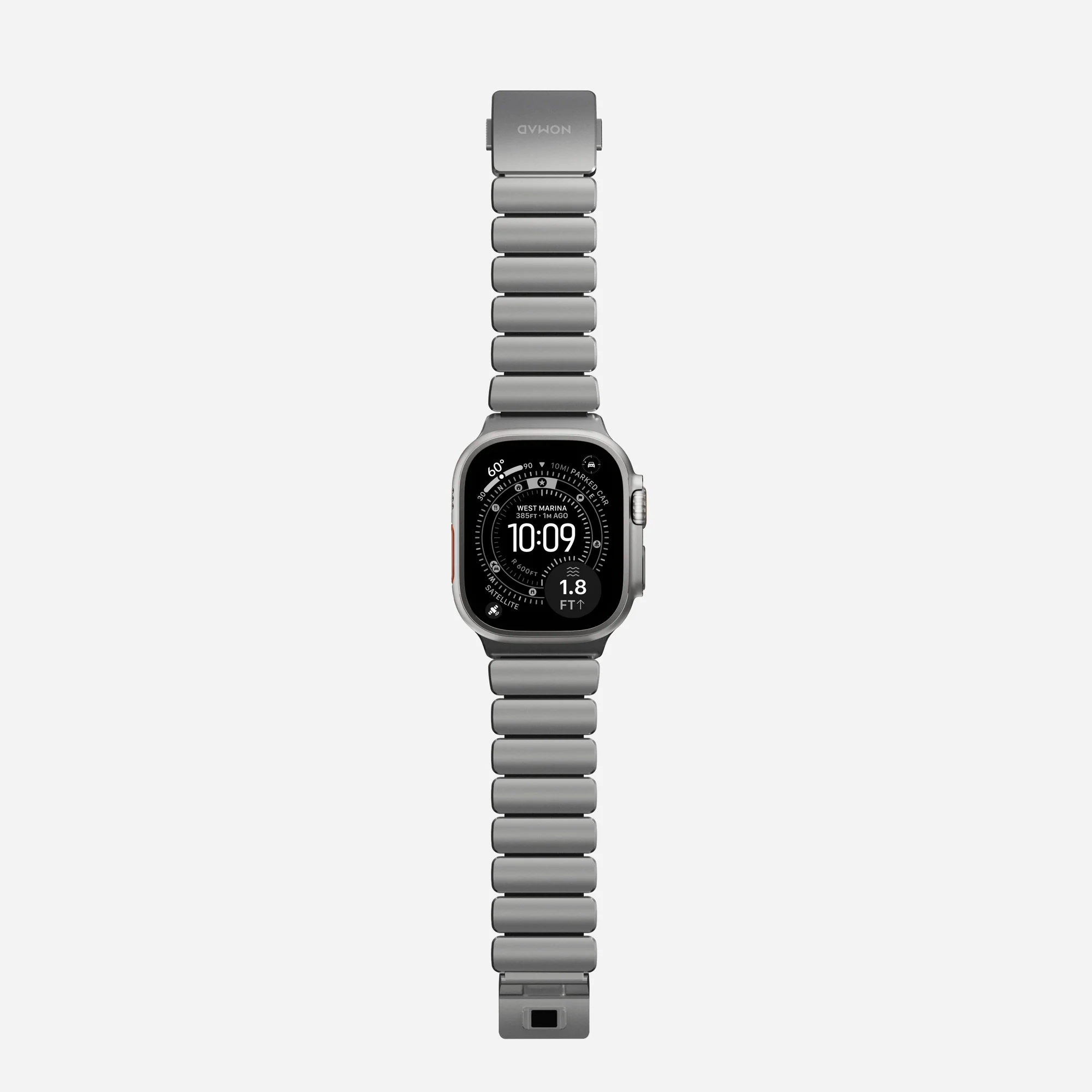 Ремешок Stratos Band Ultra Orange для Apple Watch 44/49mm Silver Metal, картинка 8