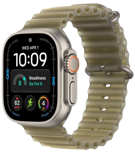 Apple Watch Ultra 4 GPS, 49 мм, натуральный титан, ремешок Ocean цвета Translucent Kelp