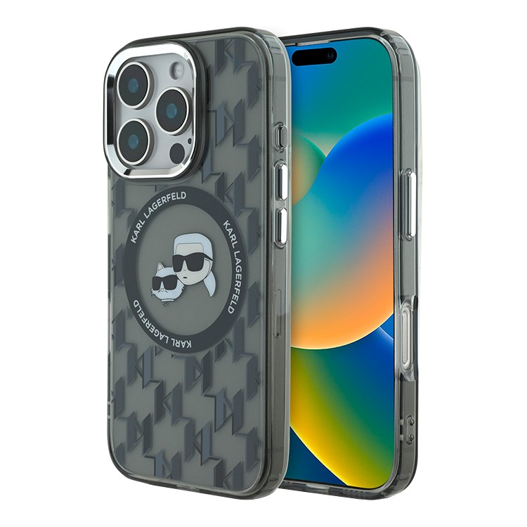 Чехол для iPhone 16 Pro Max KARL LAGERFELD PC/TPU NFT Choupette Head Metal camera Hard White MagSafe, картинка 1