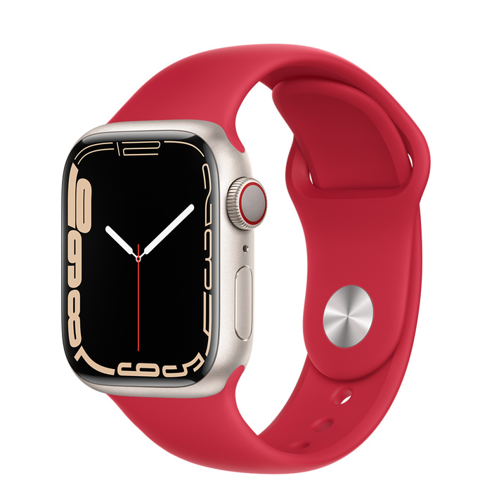 Apple Watch Series 7, 41 мм, цвета Red, спортивный браслет Red