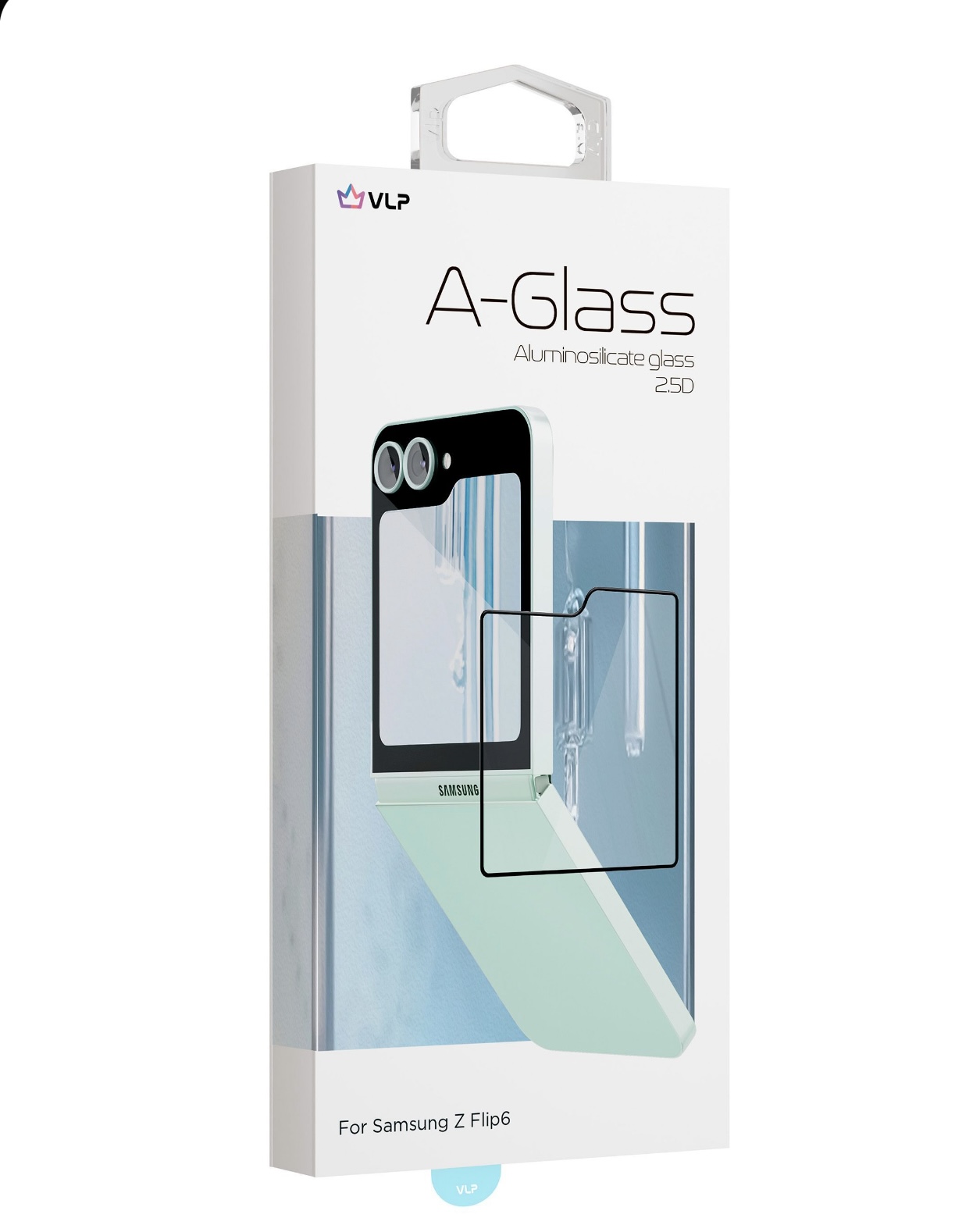 Защитное стекло VLP A-Glass с черной рамкой для Samsung Z Flip 6, картинка 5