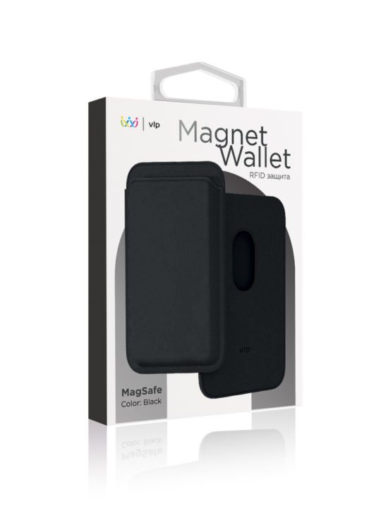 Чехол-бумажник VLP c MagSafe из экокожи, черный, картинка 4