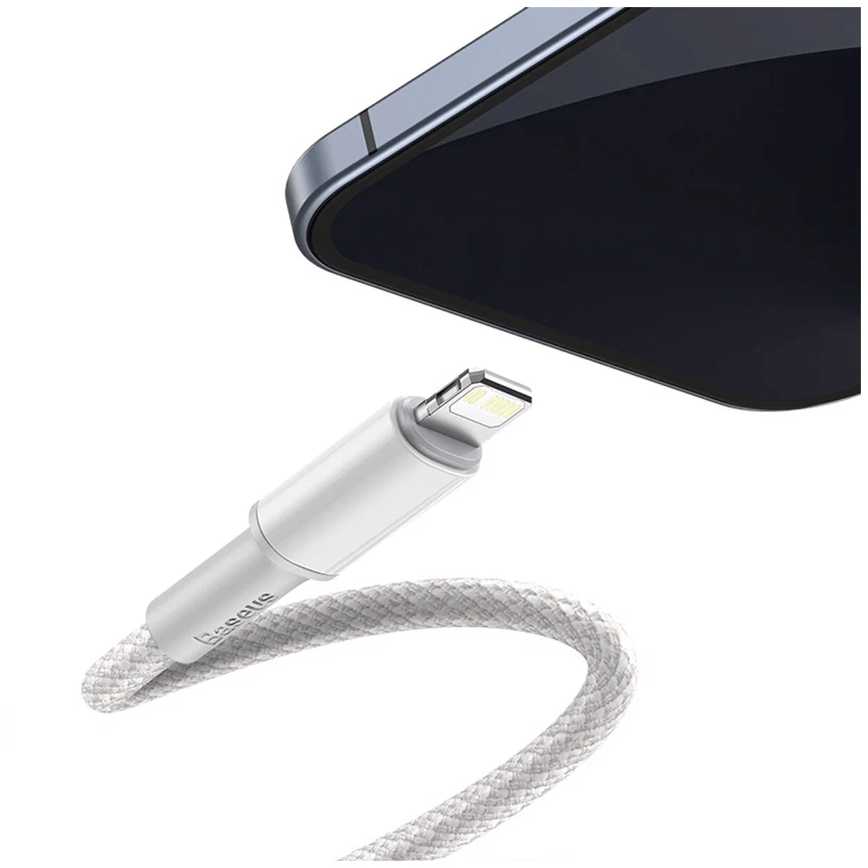 Кабель BASEUS High Density Braided Fast Charging Type-c to Lightning 20W 1m CATLGD-02 White, картинка 4