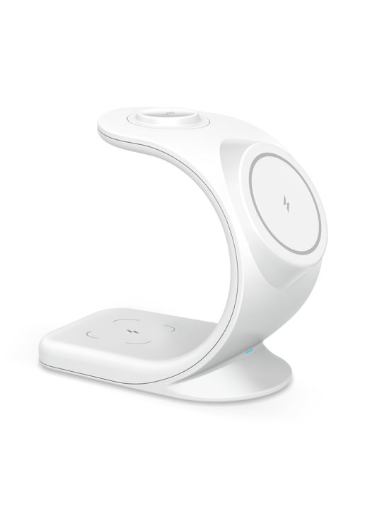Беспроводное зарядное устройство VLP Powerstand 3 in 1 для Apple, белое, картинка 3