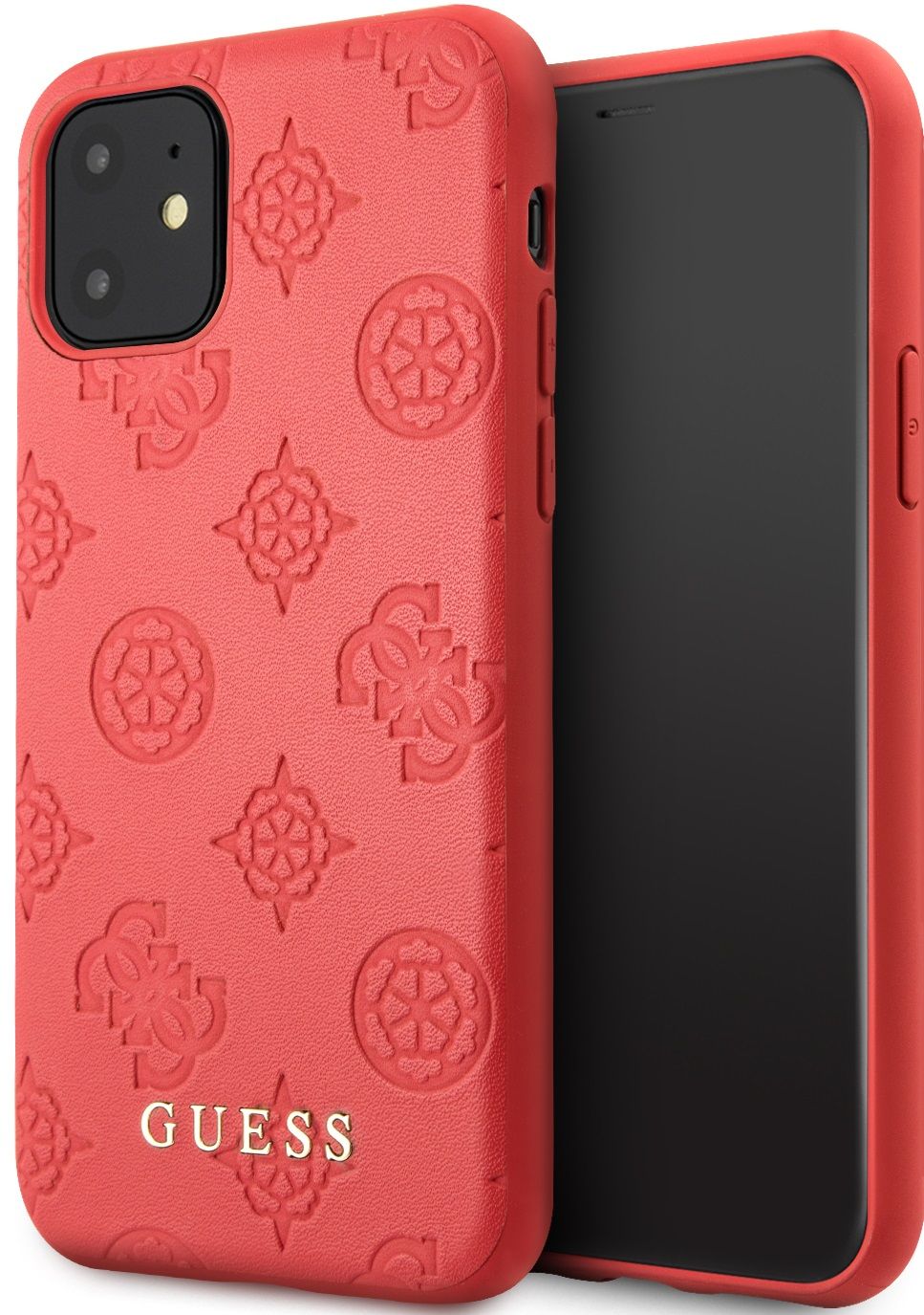 Чехол Guess для iPhone 11 4G Peony Debossed Hard PU Red