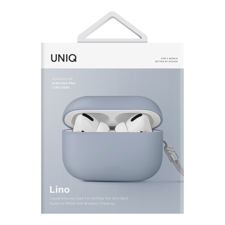 Чехол для AirPods Pro 2 UNIQ Lino Blue, картинка 4