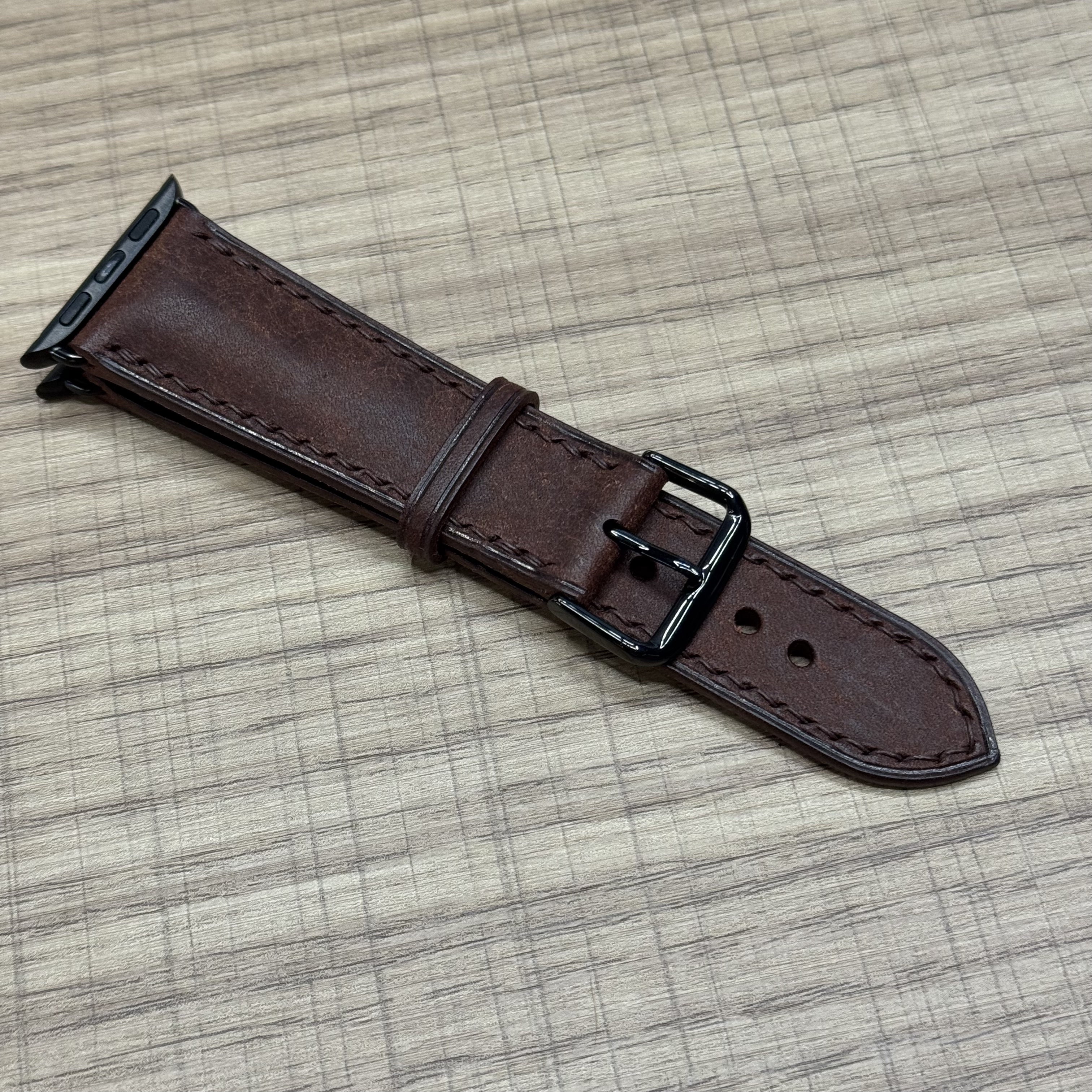 Ремешок для Apple Watch кожаный ручной работы 42/44/45/46/49mm Коричневый, картинка 1