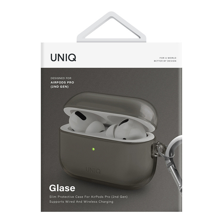 Чехол для AirPods Pro 2 UNIQ Glase Smoke, картинка 4