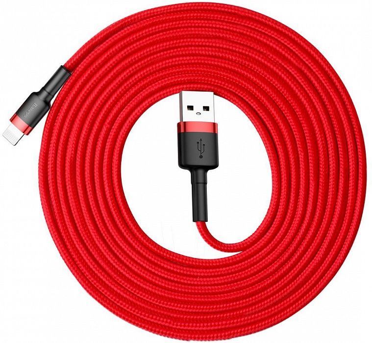 Кабель BASEUS Cafule Lightning Cable 2A 3.0m - Red/Red, слайд 1