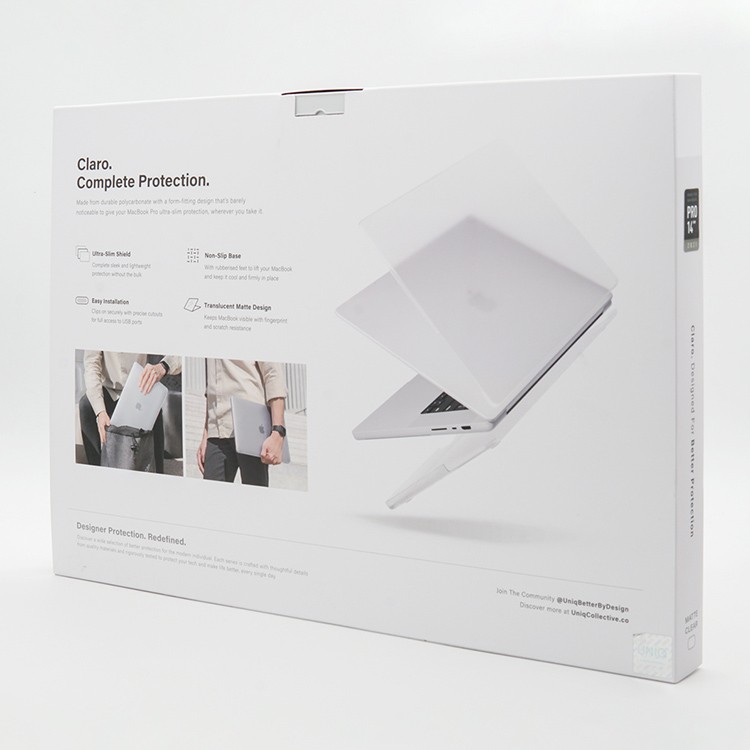 Чехол-накладка UNIQ Claro Webcam Privacy для MacBook Pro 14 2021-2023, матовый прозрачный, картинка 6