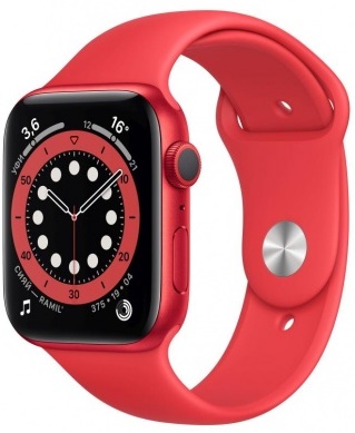 Часы Apple Watch Series 6 GPS 44mm (PRODUCT)RED Aluminum Case with RED Sport Band (M00M3RU/A)