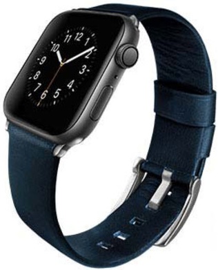 Кожаный ремешок Uniq Mondain Strap Leather для Apple Watch 42/44 мм - Blue, картинка 1