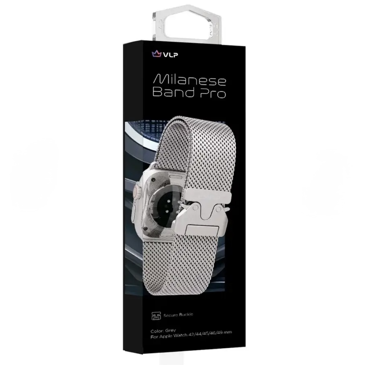 Ремешок для Apple Watch VLP Milanese Band Pro 42/44/45mm, из нержавеющей стали, титановый, картинка 2
