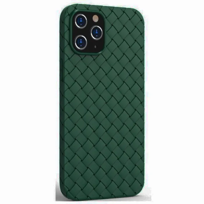Чехол для iPhone 14 Pro плетеный зеленый, картинка 1